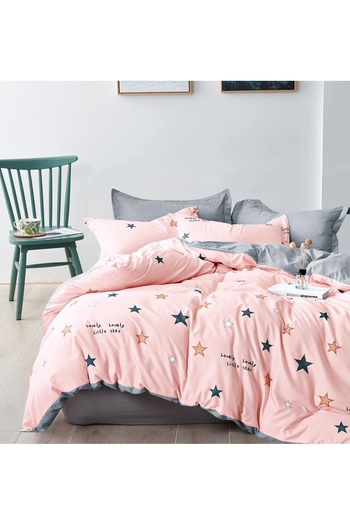CHIRASO 4 Piece Bedding Set, Satin Cotton Sheet 240x250cm, Duvet Cover 200x230cm, 2 Pillowcases