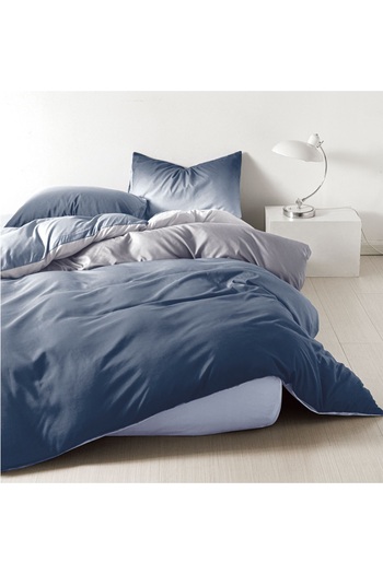 CHIRASO 4 Piece Bedding Set, Satin Cotton Sheet 240x250cm, Duvet Cover 200x230cm, 2 Pillowcases