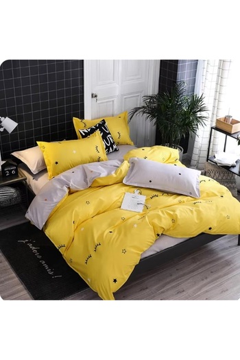 CHIRASO 4 Piece Bedding Set, Satin Cotton Sheet 240x250cm, Duvet Cover 200x230cm, 2 Pillowcases
