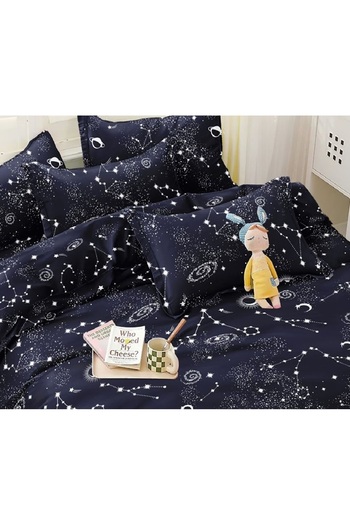 CHIRASO 4 Piece Bedding Set, Satin Cotton Sheet 240x250cm, Duvet Cover 200x230cm, 2 Pillowcases