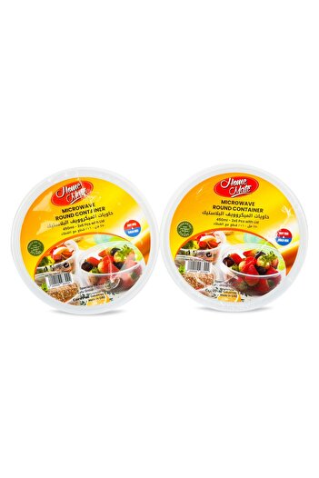 Homemate Home Mate Microwave Round Containers with Lids | 450ml | 2 x 6 Pcs Set