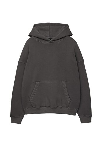 Pull & Bear Kapüşonlu bol kesim sweatshirt