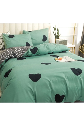 CHIRASO 4 Piece Bedding Set, Satin Cotton Sheet 240x250cm, Duvet Cover 200x230cm, 2 Pillowcases