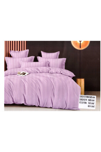 OEM Double bed linen, Damask Finetat, 6 pieces, Lilac, LJR-134