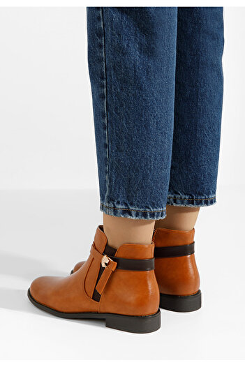 B T Shoes Γυναικεία μποτάκια Vistrea ταμπά
