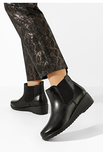 B T Shoes μποτακια πλατφορμεσ Eluisa Μαύρα