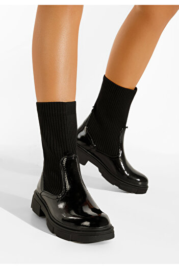 B T Shoes Γυναικεία μποτάκια Μαύρα Parda V2