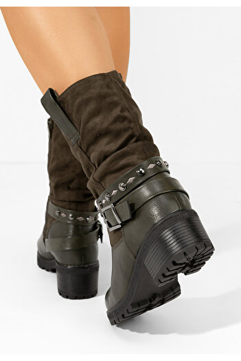 B T Shoes Γυναικεία μποτάκια Asreda πρασινο