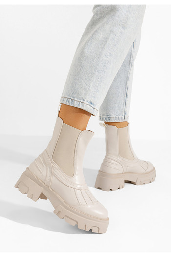 B T Shoes Γυναικεία μποτάκια Sonora μπεζ