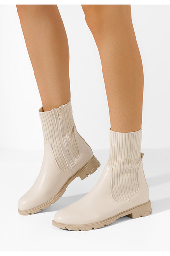 B T Shoes Γυναικεία μποτάκια Zacera μπεζ