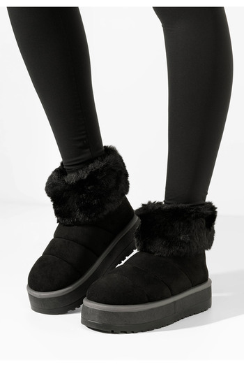 B T Shoes Mποτάκια πλατφόρμα Betsy Μαύρα
