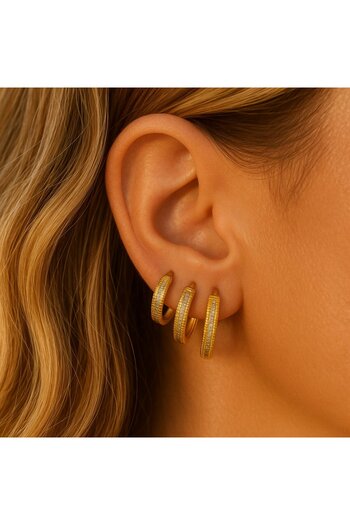 BY YASİN TOPÇU "Golden Touch Hoop Earrings