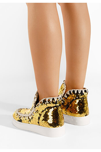 B T Shoes Γυναικεία μποτάκια Azna χρυσα