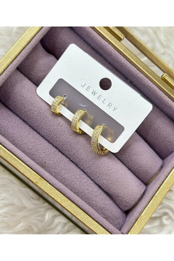 BY YASİN TOPÇU "Trio Pavé Sparkle Ring - Gold"