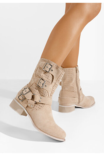 B T Shoes Γυναικεία μποτάκια Daiela μπεζ