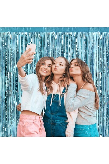 Flippy Fringe Curtain, Flippy, Party Decor, Photo Background, Colorful, Size 100x200 cm, Light Blue
