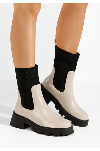 B T Shoes Γυναικεία μποτάκια Adrisana V2 μπεζ
