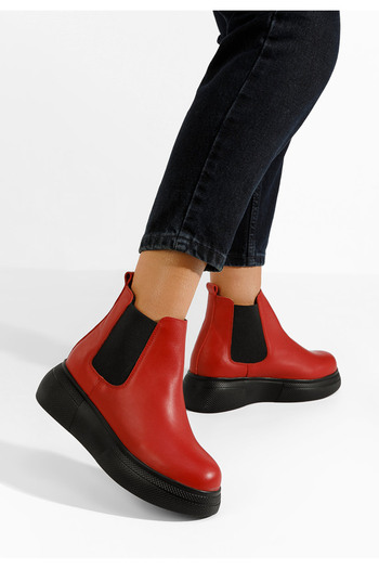 B T Shoes Kisalia red platform boots