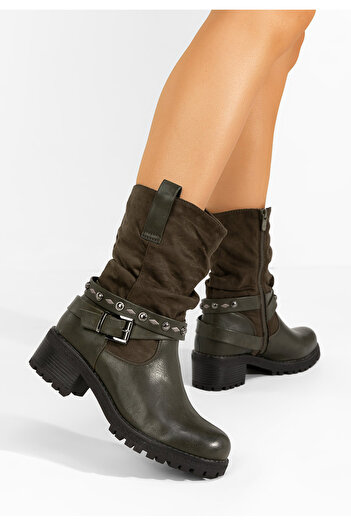 B T Shoes Γυναικεία μποτάκια Asreda πρασινο