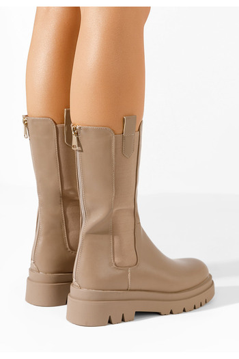 B T Shoes Khaki dámské polokozačky Ioneia