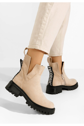 B T Shoes Γυναικεία μποτάκια Valene μπεζ