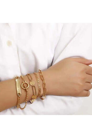 MOONGLOW ACCESSORIES Pack of five bracelets