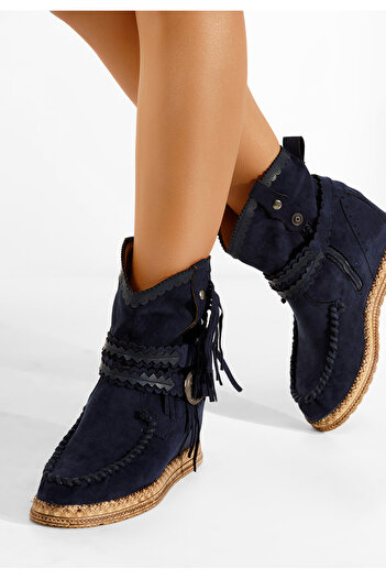 B T Shoes Γυναικείες mocc μποτες μπλε Izenite