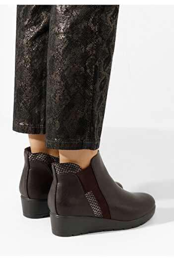 B T Shoes μποτακια πλατφορμεσ καφε Cremona