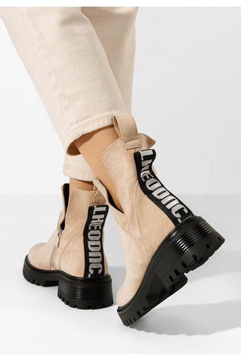 B T Shoes Γυναικεία μποτάκια Valene μπεζ