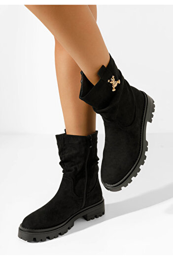 B T Shoes Ghete inalte dama Suellen negre