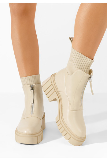 B T Shoes Béžové dámské kotníková obuv Tilda