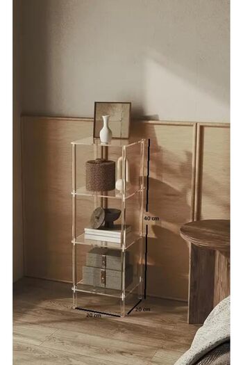 Slasa Transparent Acrylic Nesting Tables Set – Coffee & Side Tables – 40 × 35 × 30 cm