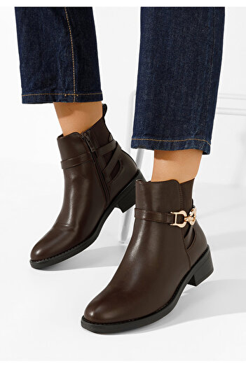 B T Shoes Γυναικεία μποτάκια Truesina καφε