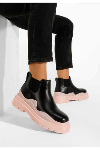 B T Shoes Γυναικεία μποτάκια ροζ Zamora