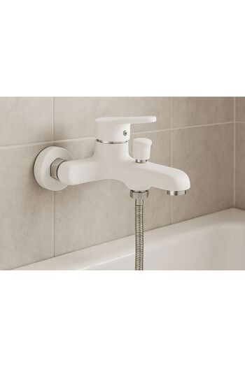 YDGR Dalyan White Chrome Bathroom Faucet Tap Fountain