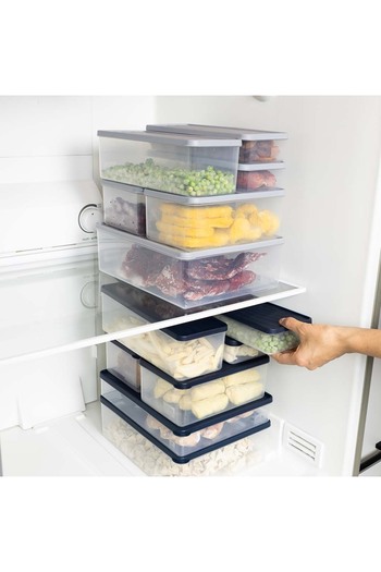 devigo Deep Freezer Storage Container – with Lid – Transparent, Bpa-Free, Leakproof 5L Gray