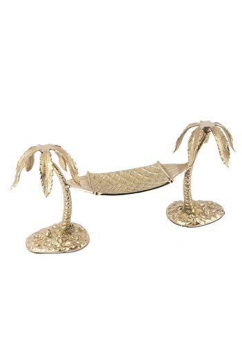 Mikasa Moor Gold Palmiyeli Metal Hamak Dekoratif Obje 52x14x23cm