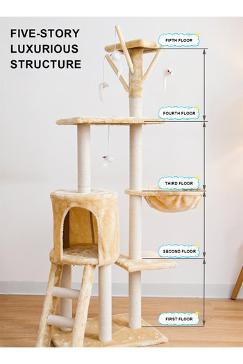 KidLe Cat Tree Cat Climbing Frame Cat Scratching Post Cat House Cat Toys