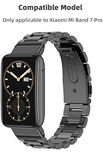 O Ozone Stainless Steel Metal Bracelet Straps for Mi Band 7 Pro- Rose Gold