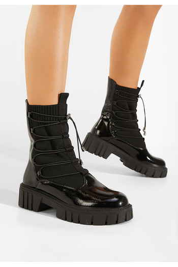 B T Shoes Černé dámské kotníkové boty Lisette