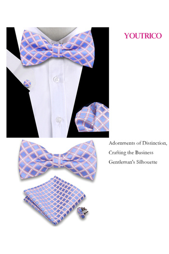 Youtrico Suit Bow Tie Handkerchief Cufflink-Premium Handmade 3-Piece