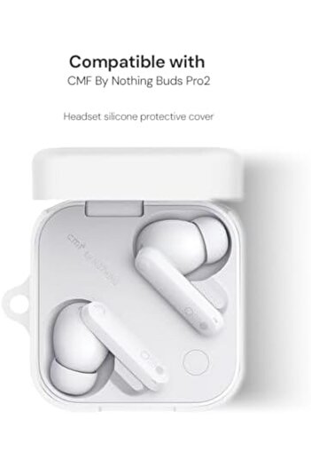 O Ozone Nothing buds Pro 2 Case Cover | Silicone Protective Headphone case - White