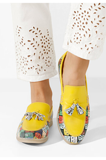 B T Shoes Women's yellow Takara leather loafers