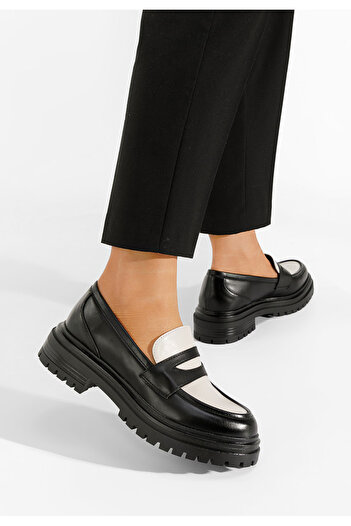 B T Shoes Rylee black chunky-soled loafers