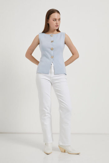 Arma Life Armalife 1182 Gold Button Detail Knitted Women's Vest