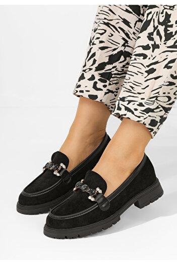 B T Shoes Černé dámské mokasíny Cornelia