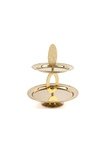 Mikasa Moor Apollyon Antique Gold Metal 2-Tier Presentation Stand 26X30Cm