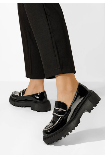 B T Shoes Black Semala thick-soled loafers