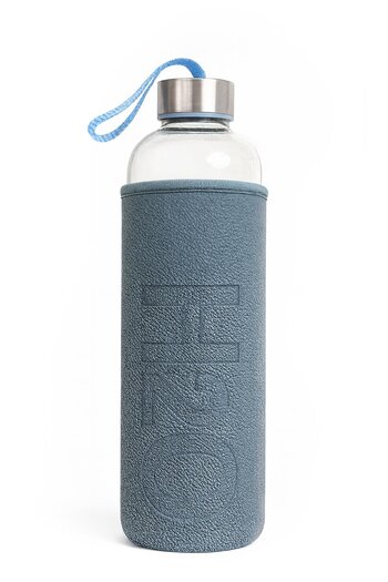 uğurlu dükkan Glass Water Bottle with Leather Case 1 Lt Blue