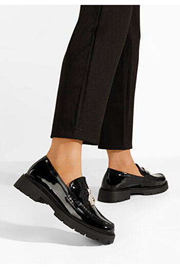 B T Shoes Asuna black chunky-soled loafers